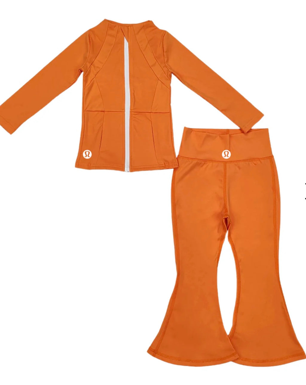 LuBoos 2 piece flare pants Set (Orange)